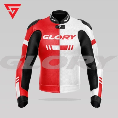 Glory Helix R3 Motorcycle Jacket (Red/White) Front 3D