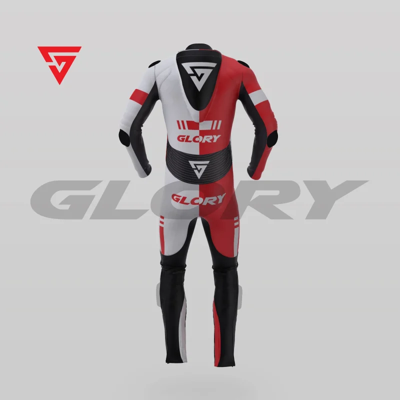 Glory Helix R3 Motorcycle Suit (Red/White) Back 3D Glory Helix R3 Motorcycle Suit (Red/White) Back 3D