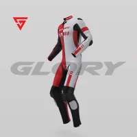 Glory Helix R3 Motorcycle Suit (Red/White) Side 3D