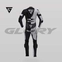 Glory Helix R3 Motorcycle Suit (White/Black) Back 3D