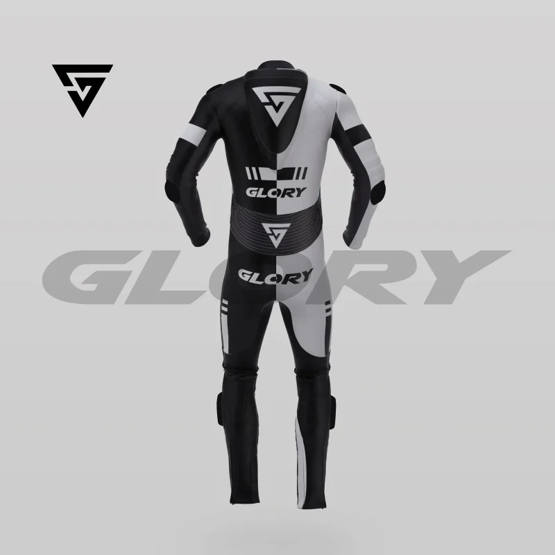 Glory Helix R3 Motorcycle Suit (White/Black) Back 3D Glory Helix R3 Motorcycle Suit (White/Black) Back 3D
