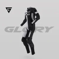 Glory Helix R3 Motorcycle Suit (White/Black) Side 3D