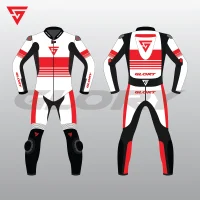 Glory Nimbus V2 Motorcycle Leather Suit Front & Back 2D