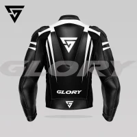 Glory Spider Leather Race Jacket (Black/White) Back 3D