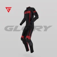 Glory Spider Leather Race Suit (Black/Red) Side 3D