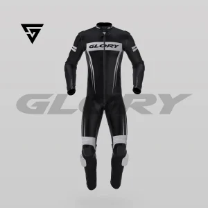 Glory Spider Leather Race Suit (Black/White) Front 3D