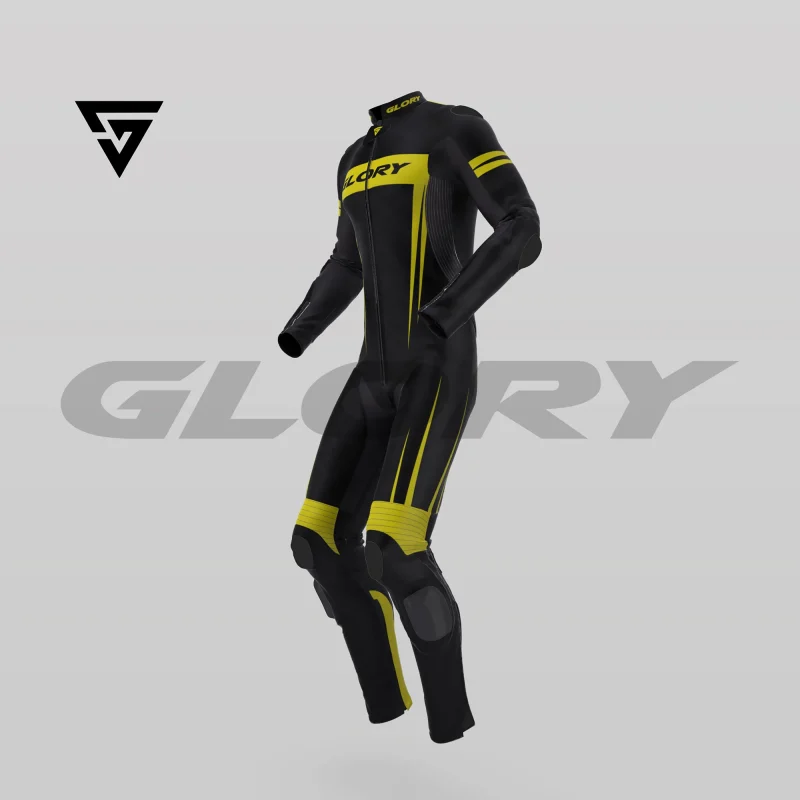 Glory Spider Leather Race Suit (Black/Yellow-Fluo) Side 3D Glory Spider Leather Race Suit (Black/Yellow-Fluo) Side 3D
