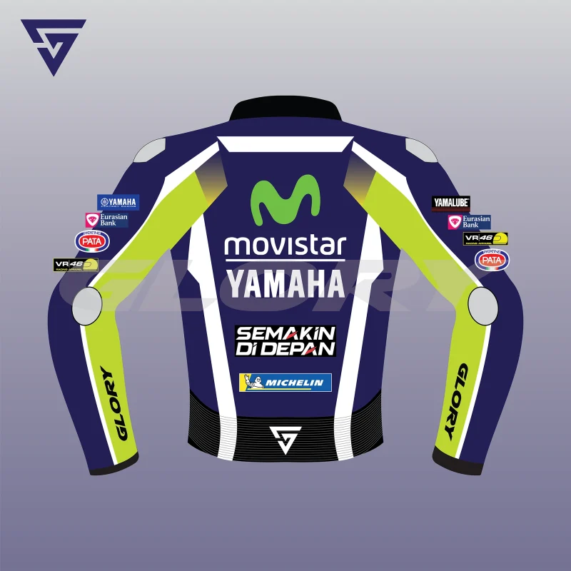 Valentino Rossi Leather 2016 Jacket Movistar Yamaha MotoGP Image Two Valentino Rossi Leather 2016 Jacket Movistar Yamaha MotoGP Image Two
