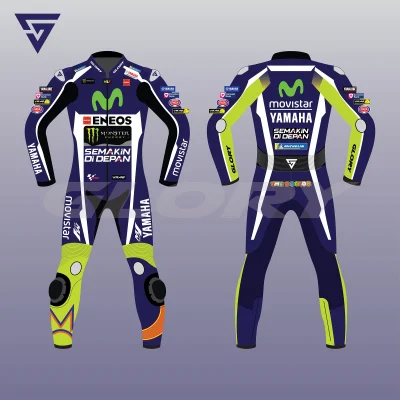 Valentino Rossi Leather 2016 Suit Movistar Yamaha MotoGP Image